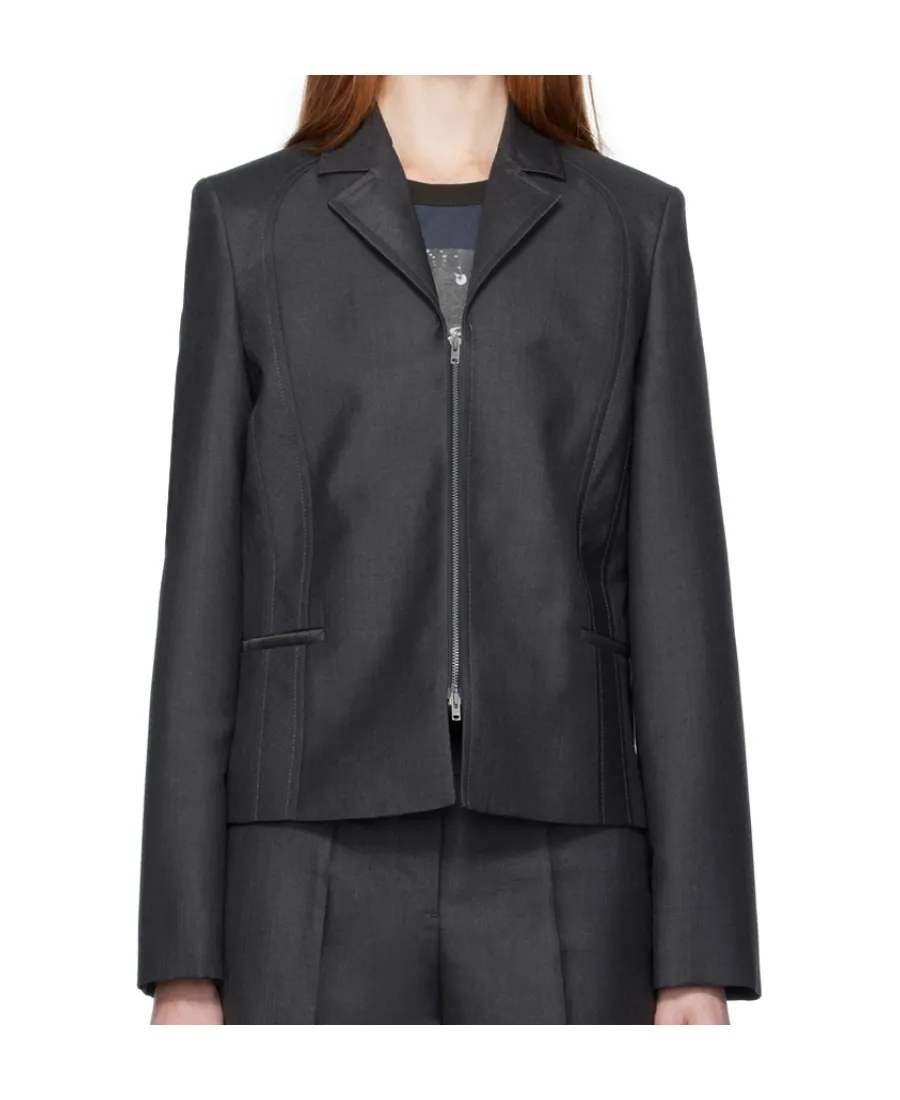 Zippered Lapel Casual Jacket