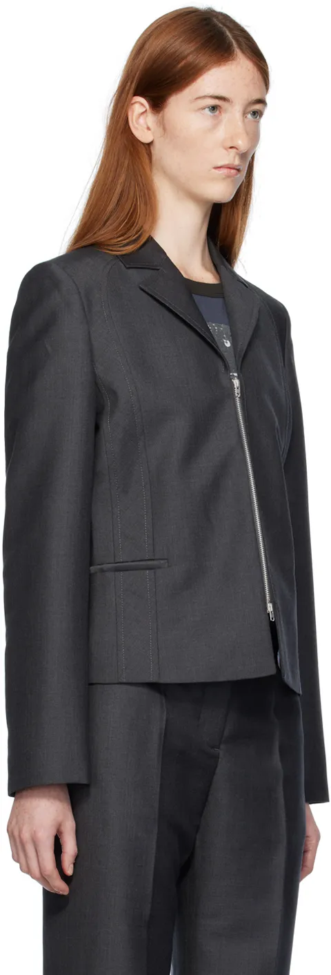 Zippered Lapel Casual Jacket