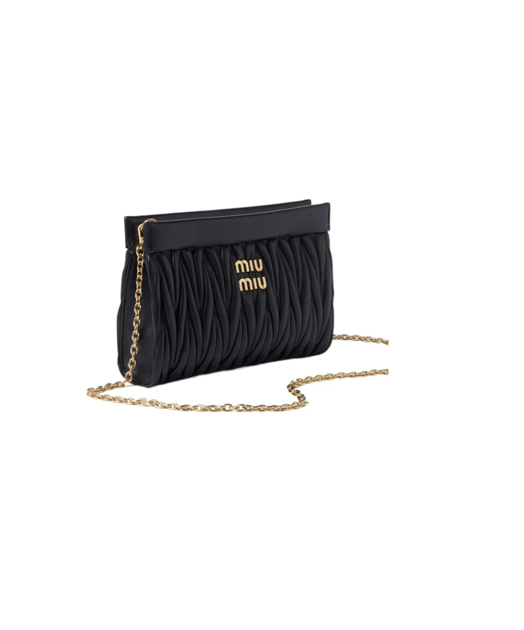 Matelassé Nappa Leather Clutch