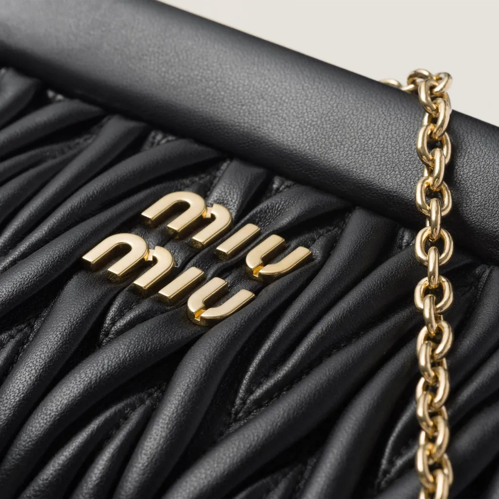 Matelassé Nappa Leather Clutch
