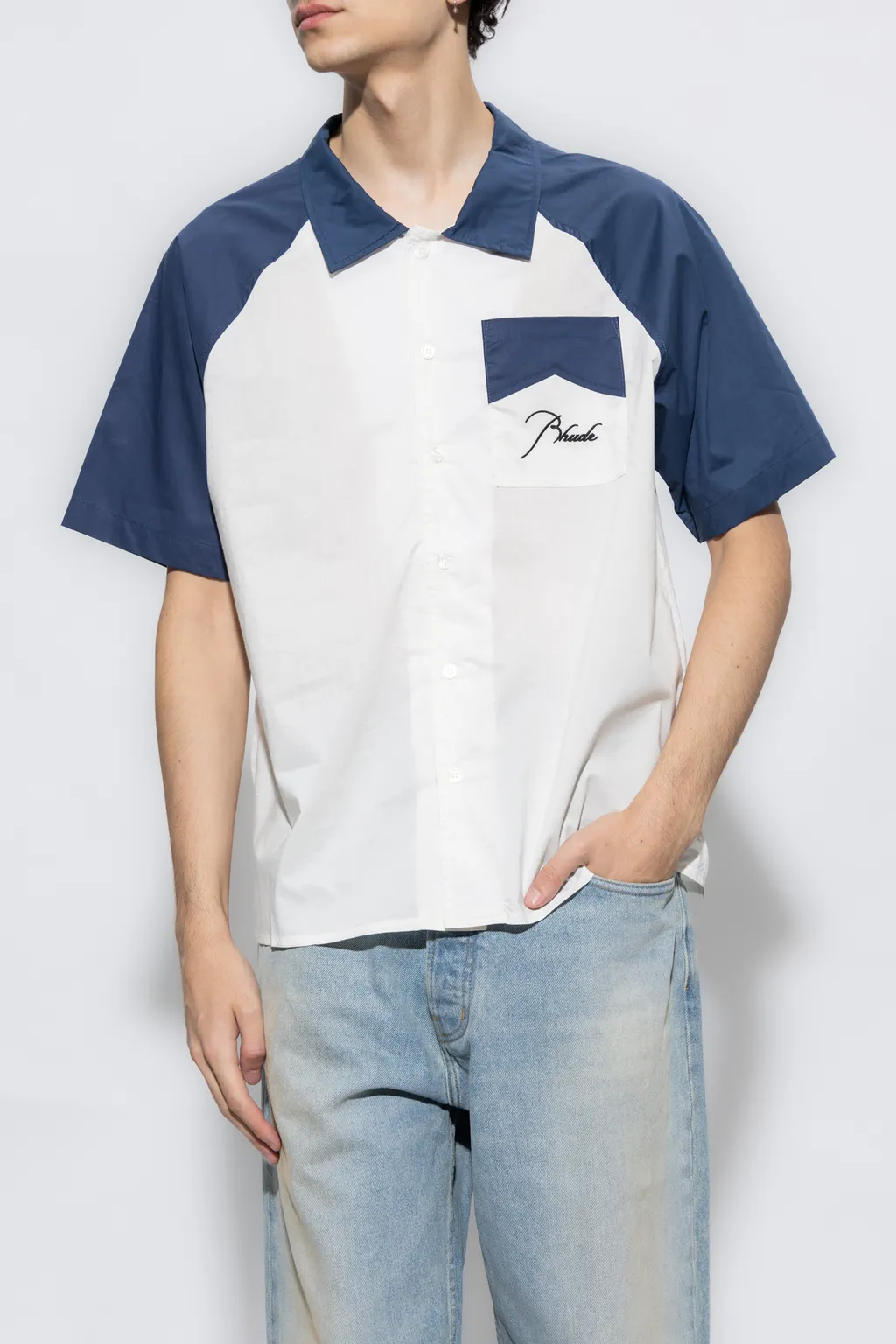 Rhude Short Sleeve Logo Embroidered Shirt