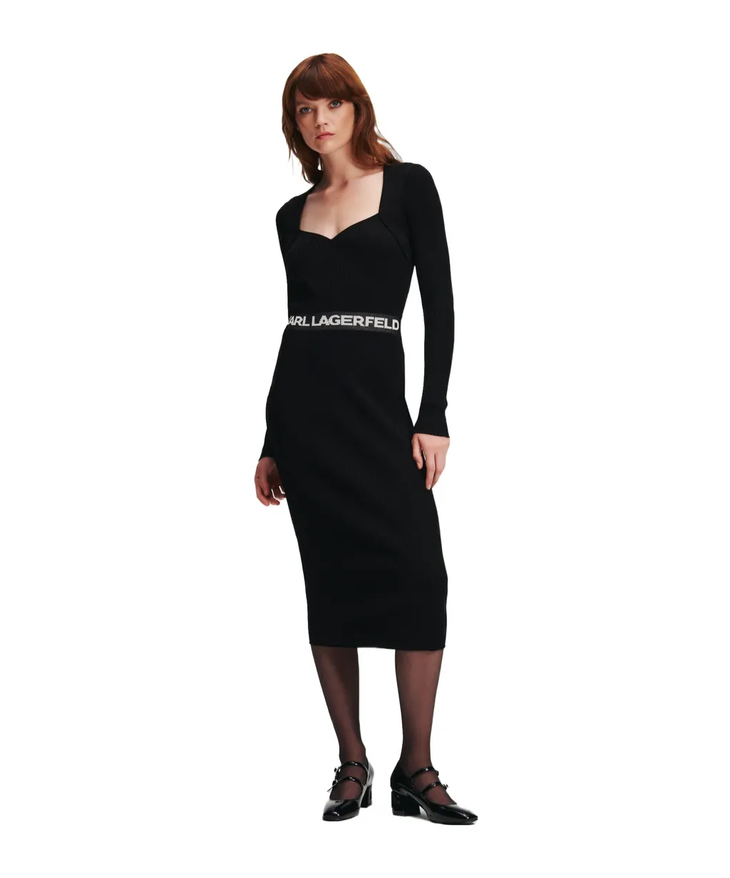 Logo-Print Ribbed Dress