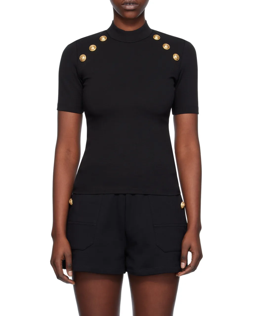 Balmain 6-Button Knit T-Shirt