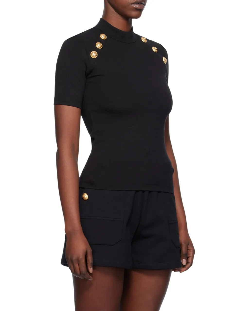 Balmain 6-Button Knit T-Shirt