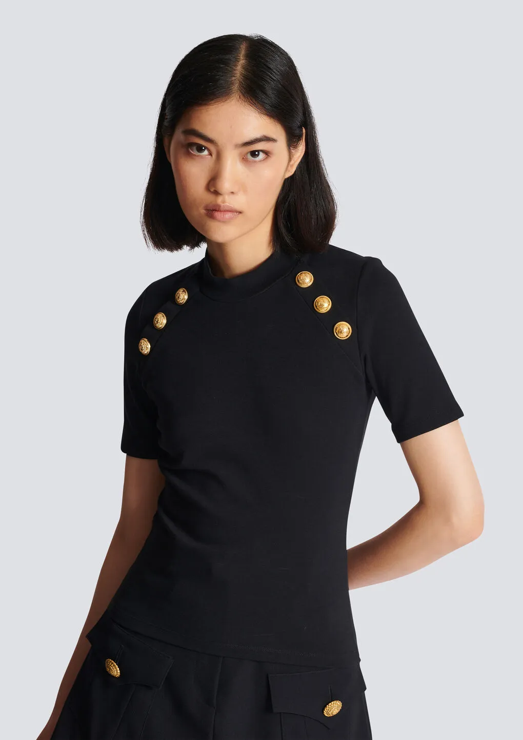 Balmain 6-Button Knit T-Shirt