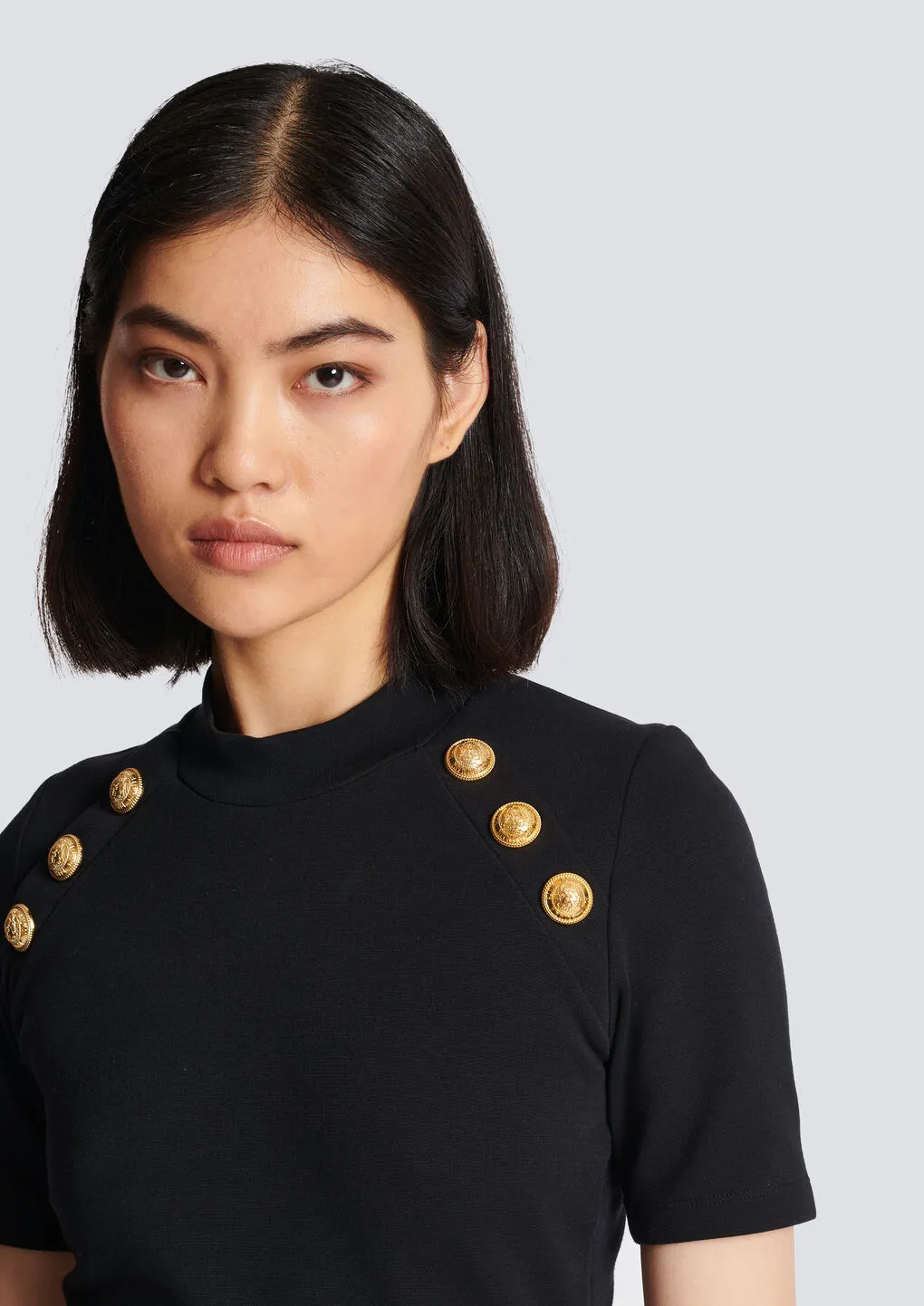 Balmain 6-Button Knit T-Shirt