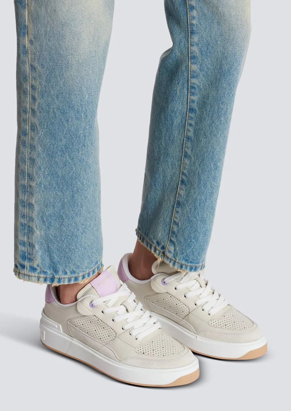 Balmain B Court Logo Patch Sneakers