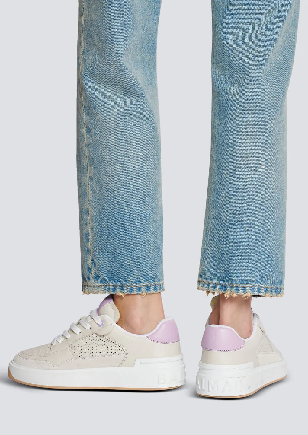 Balmain B Court Logo Patch Sneakers