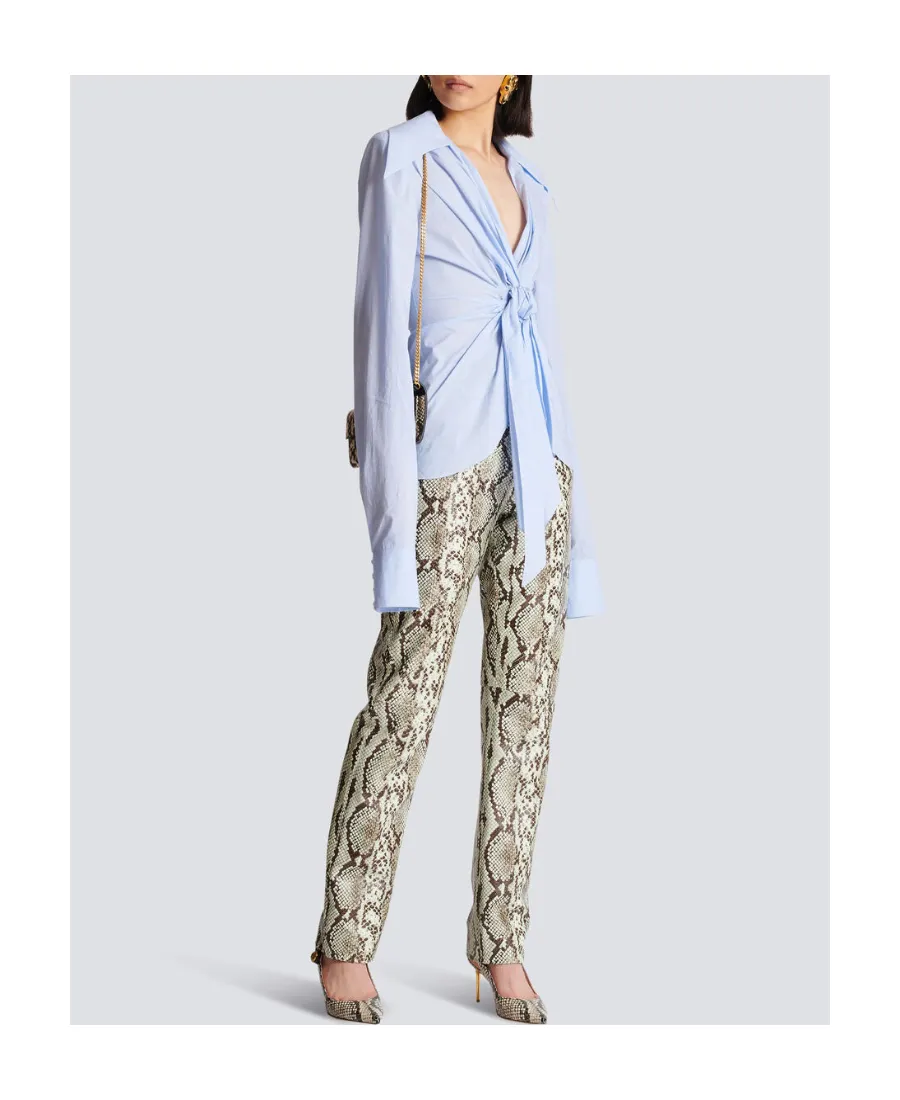 Balmain Poplin Knotted Shirt