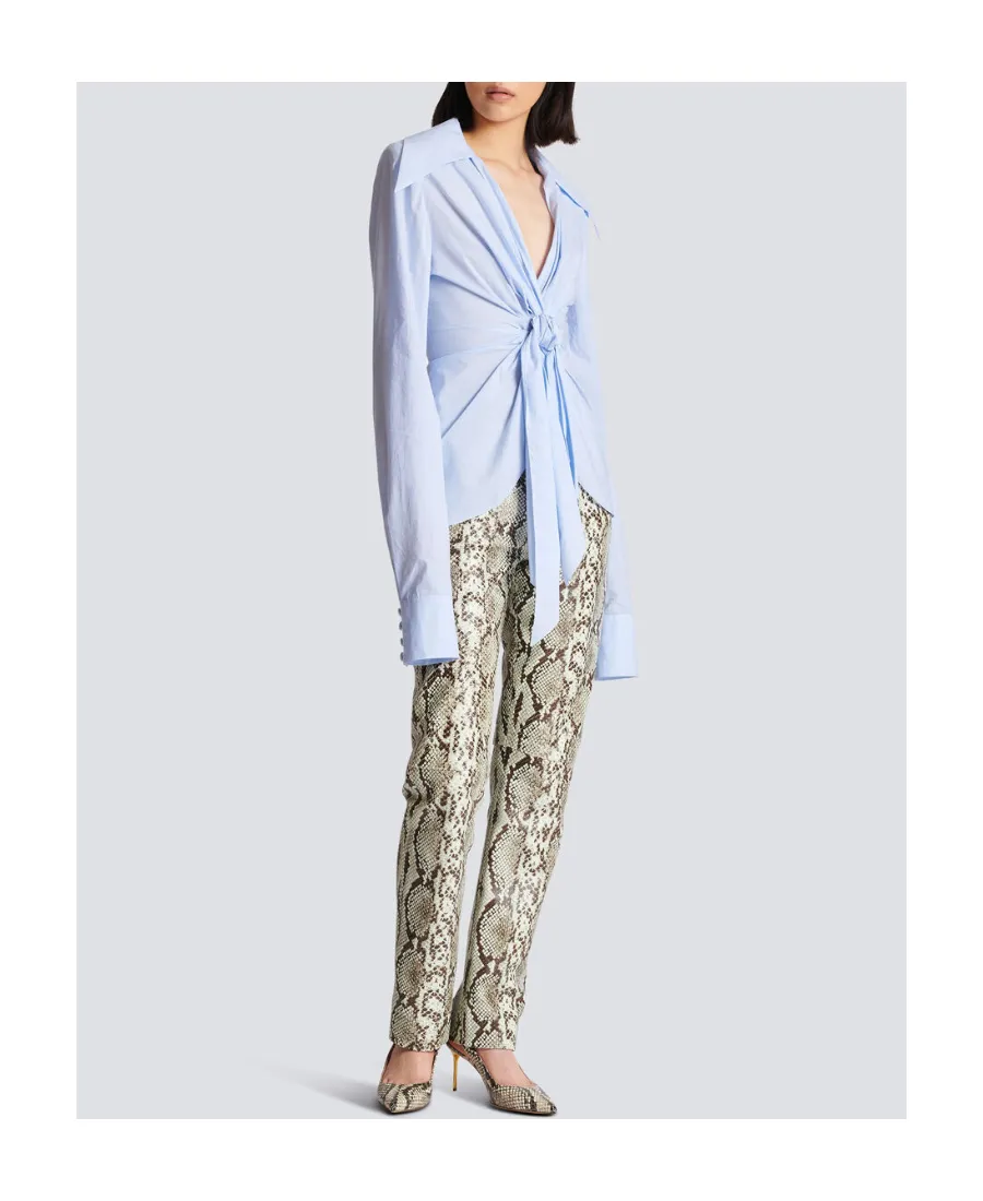 Balmain Poplin Knotted Shirt
