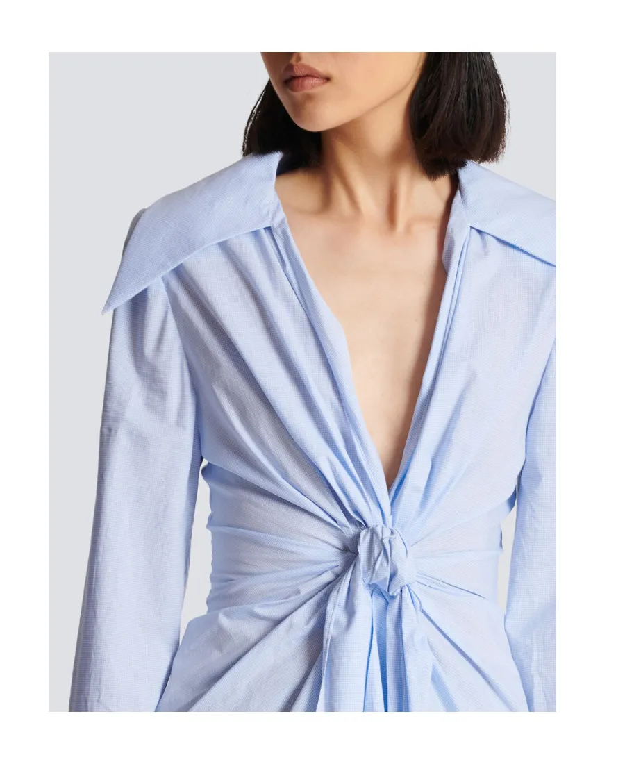 Balmain Poplin Knotted Shirt
