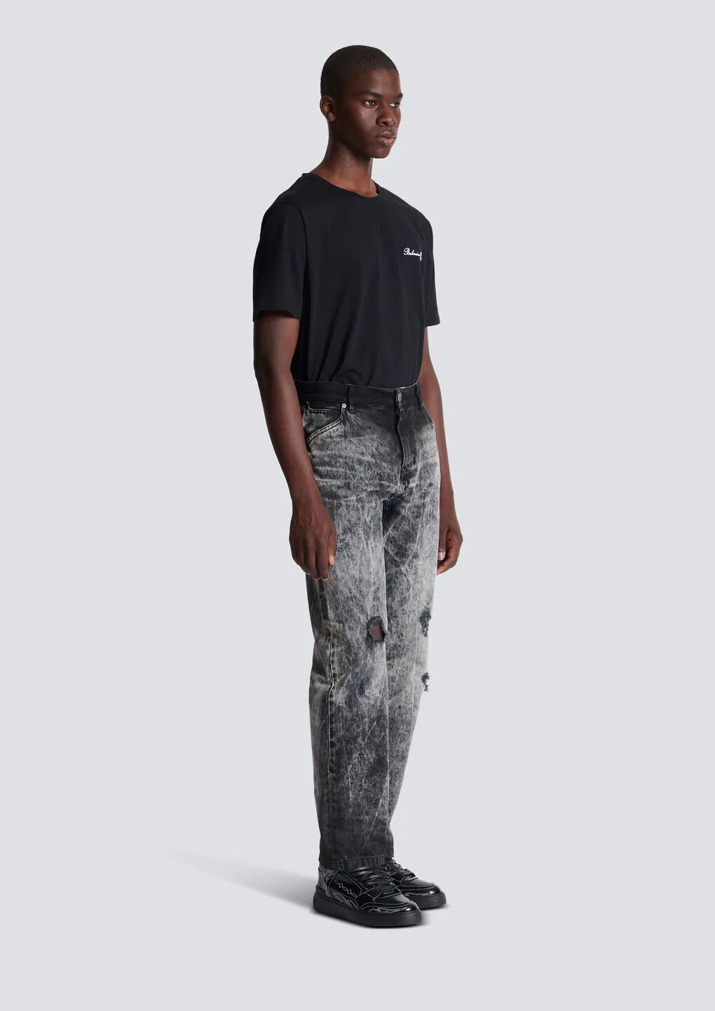 Balmain Straight Washed Effect Leg Jeans