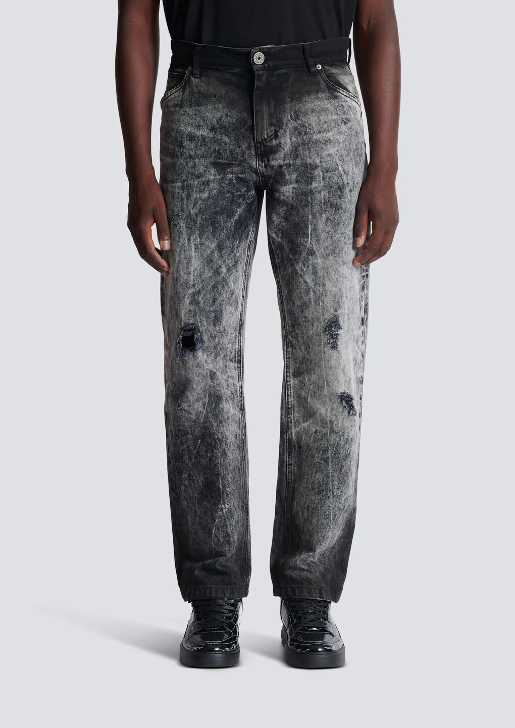 Balmain Straight Washed Effect Leg Jeans