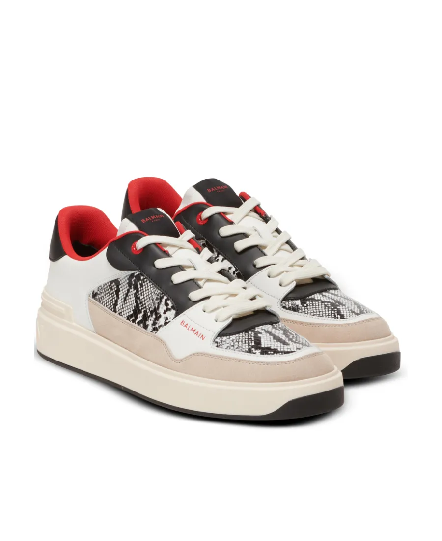 B-Court Flip Snakeskin-Effect Leather And Suede Trainers