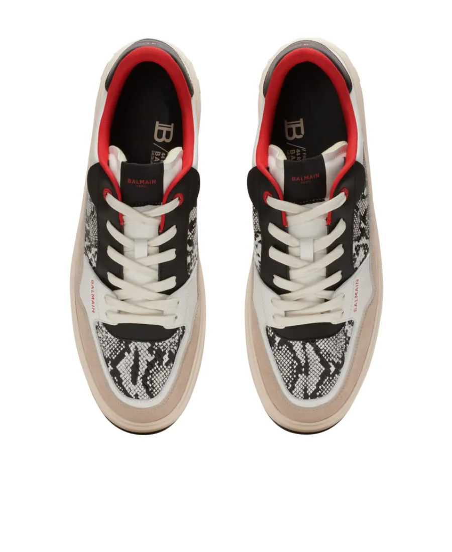 B-Court Flip Snakeskin-Effect Leather And Suede Trainers