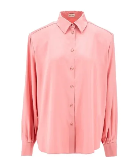 Long-Sleeved Silk-Satin Shirt