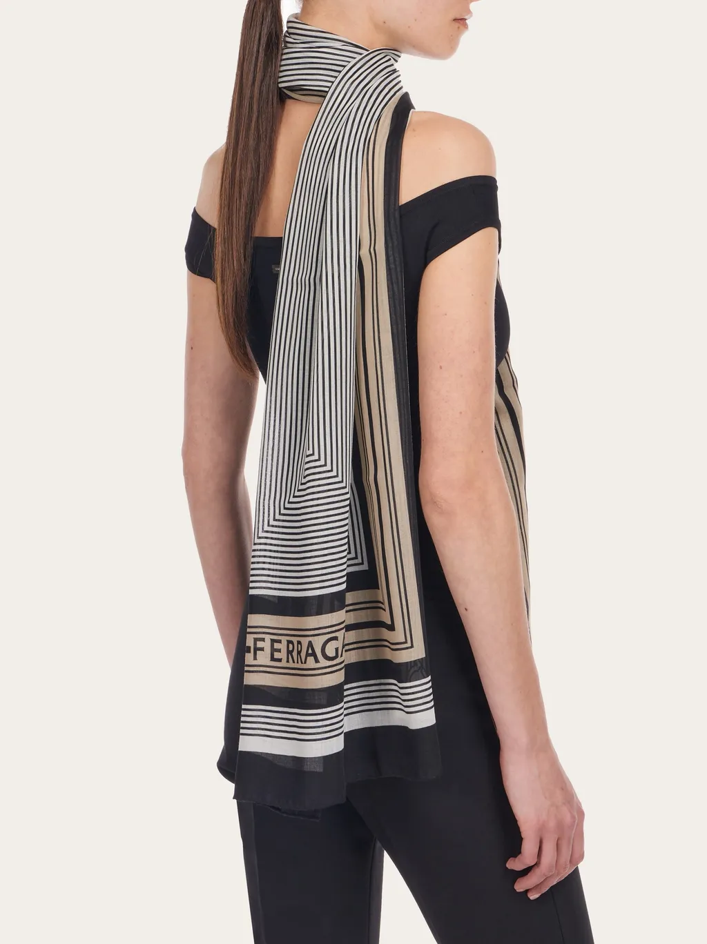 Ferragamo Bandeau Twilly Striped Scarf