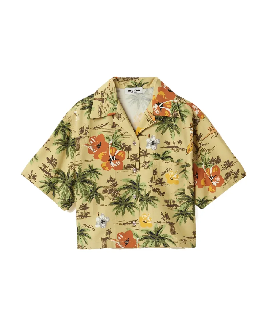 Miu Miu Graphic Printed Short-Sleeved Shirt