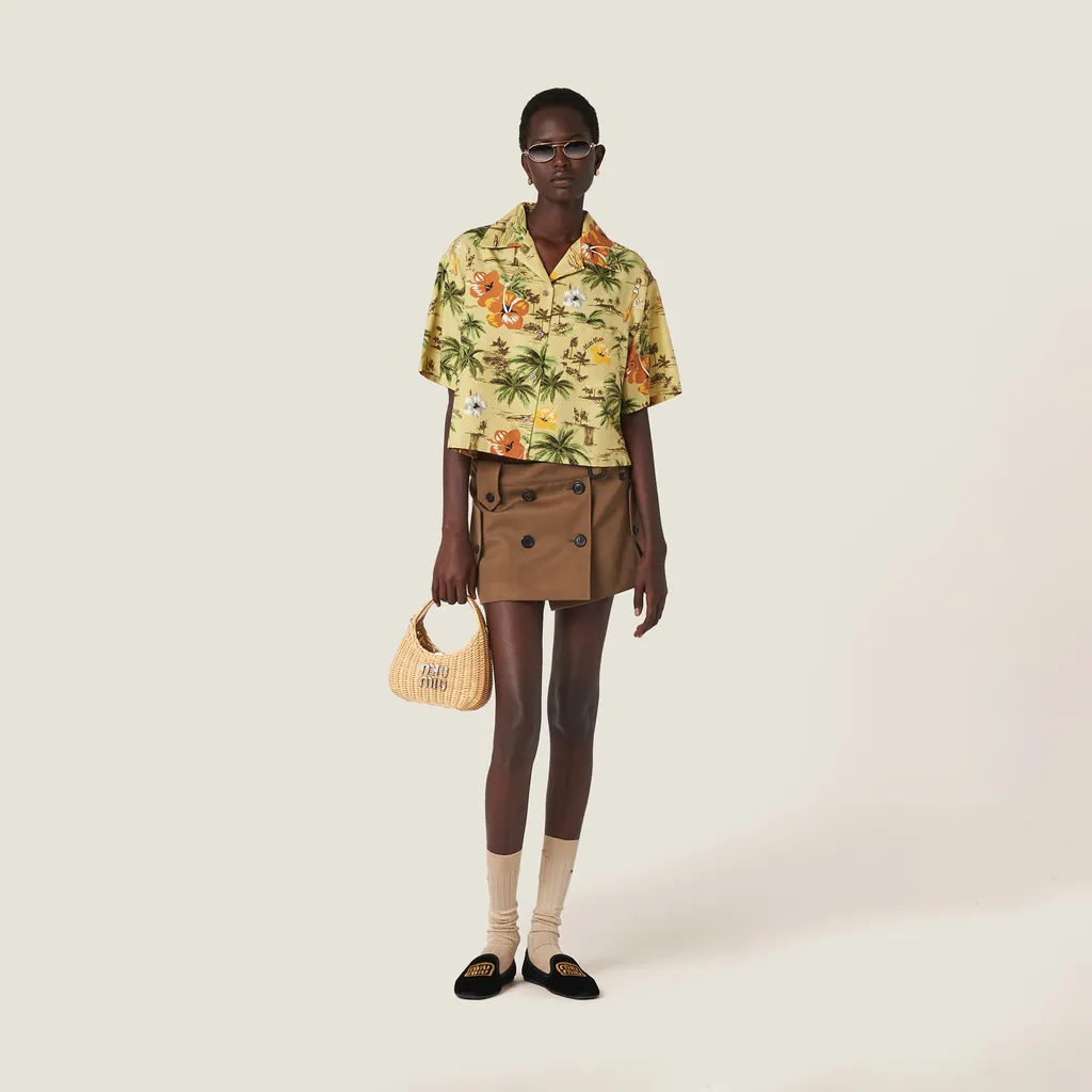 Miu Miu Graphic Printed Short-Sleeved Shirt