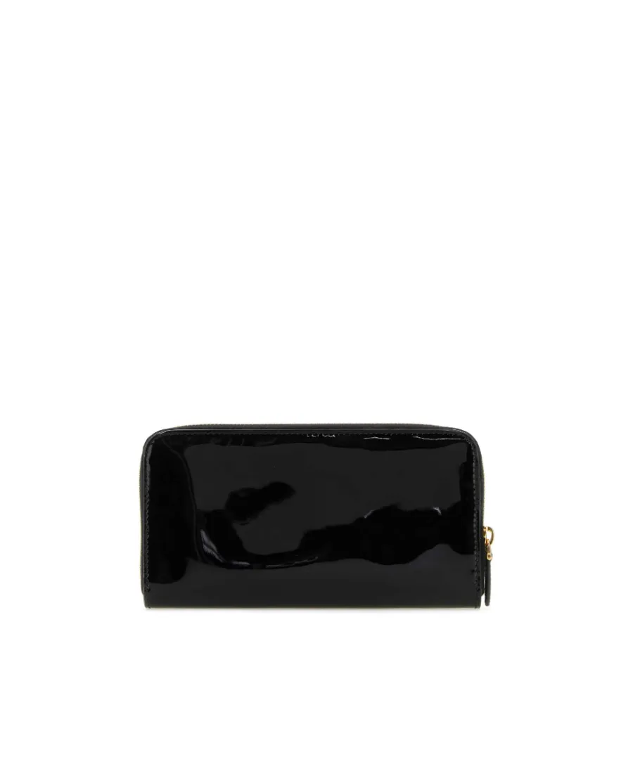 Prada Logo Plaque Zipped Wallet