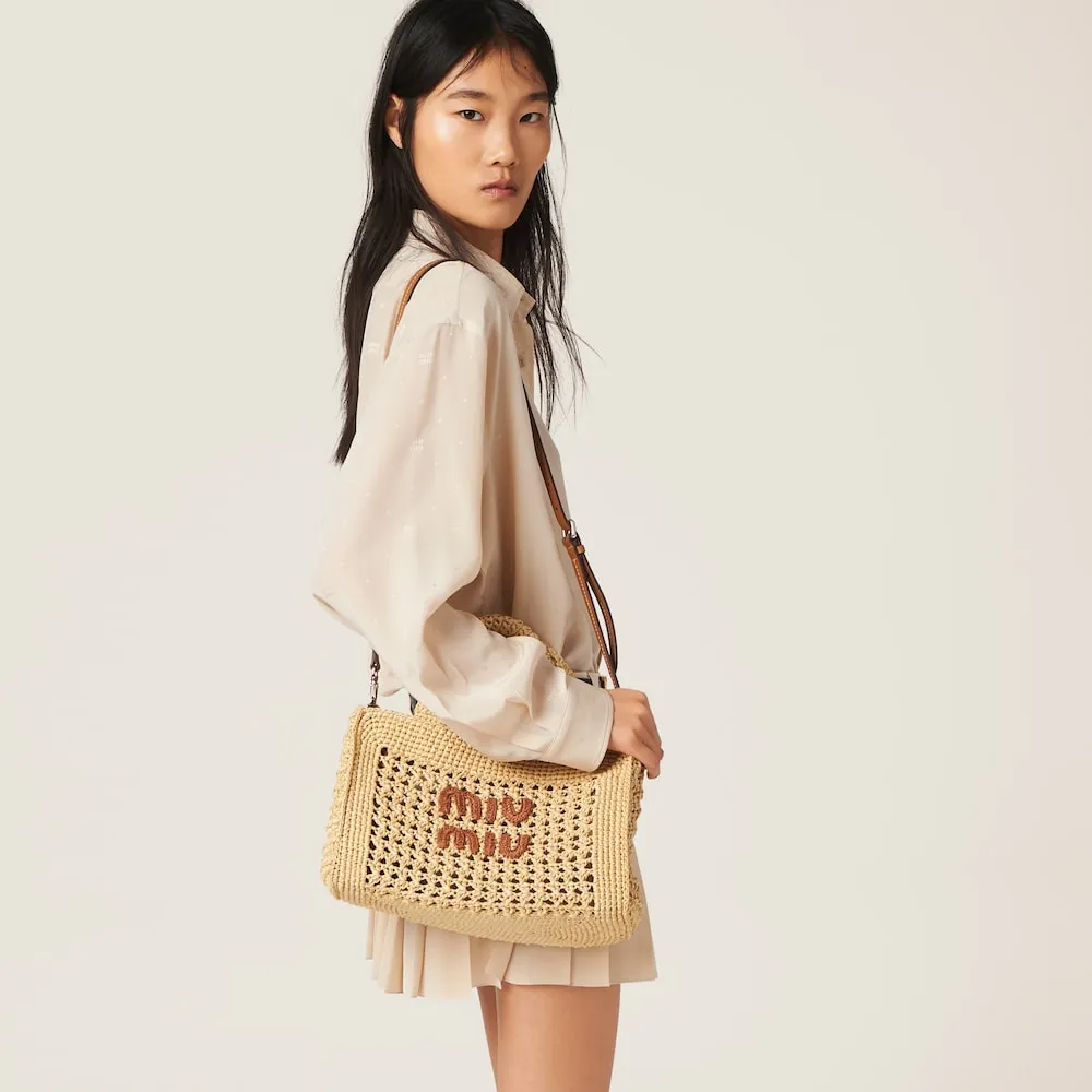Miu Miu Crochet-Knitted Top Handle Bag
