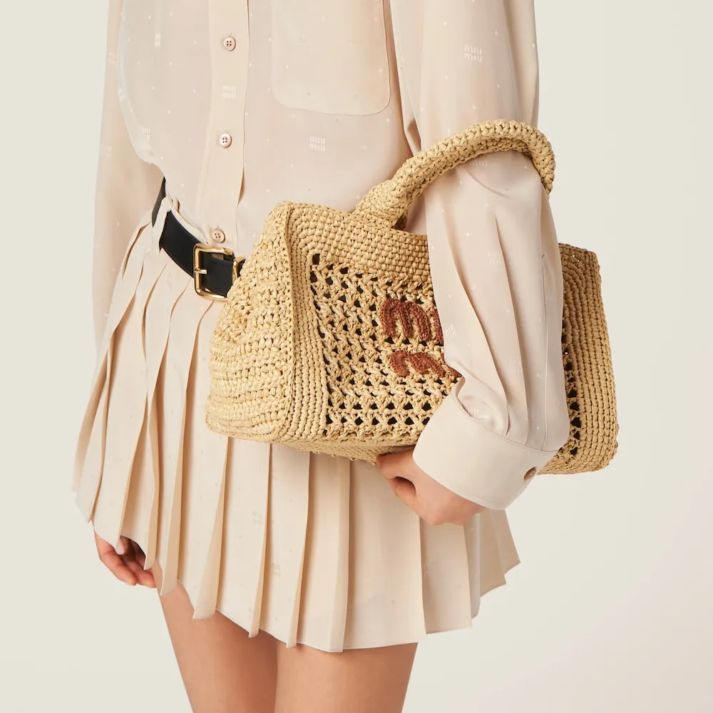Miu Miu Crochet-Knitted Top Handle Bag