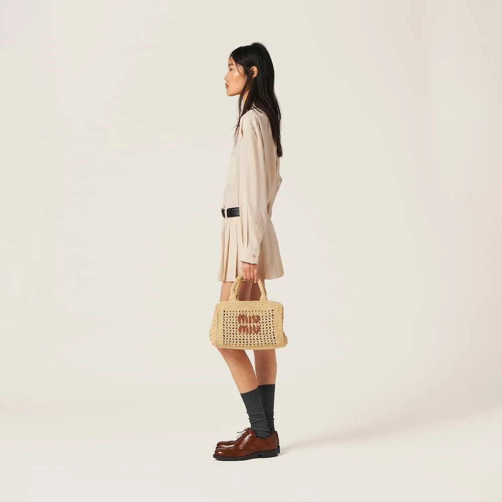 Miu Miu Crochet-Knitted Top Handle Bag