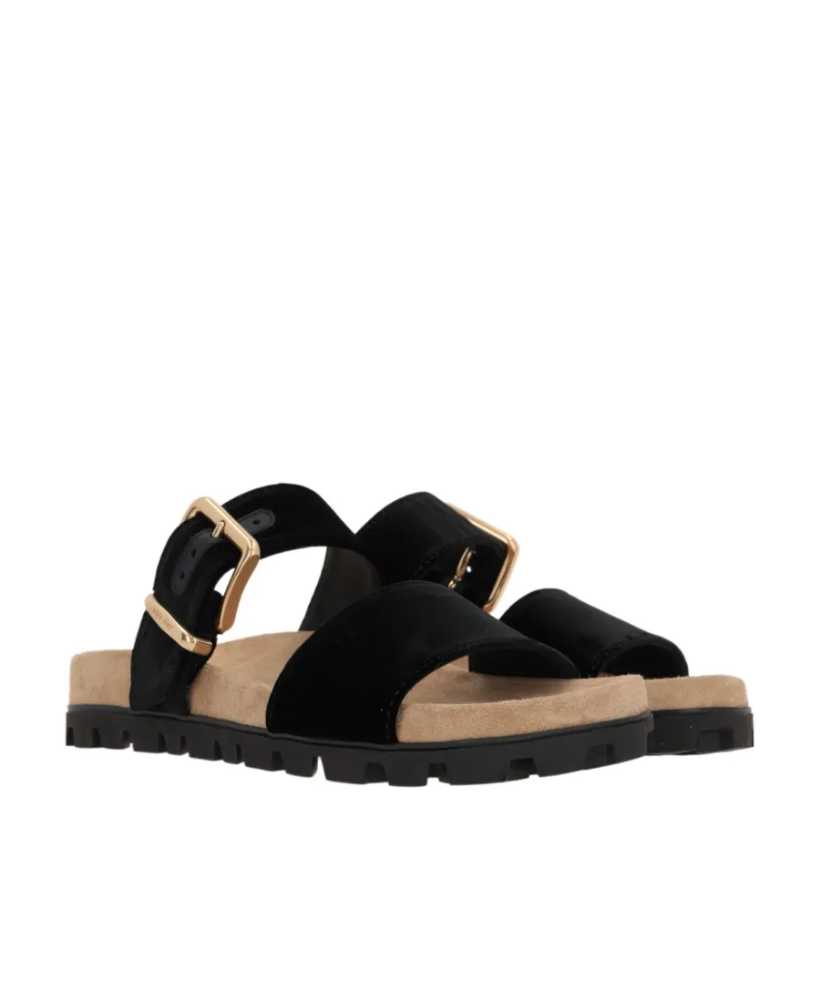 Suede Buckle Sandals