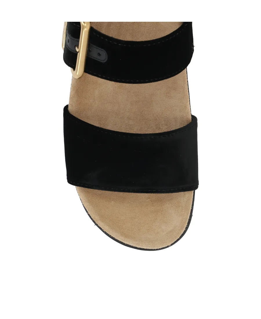 Suede Buckle Sandals