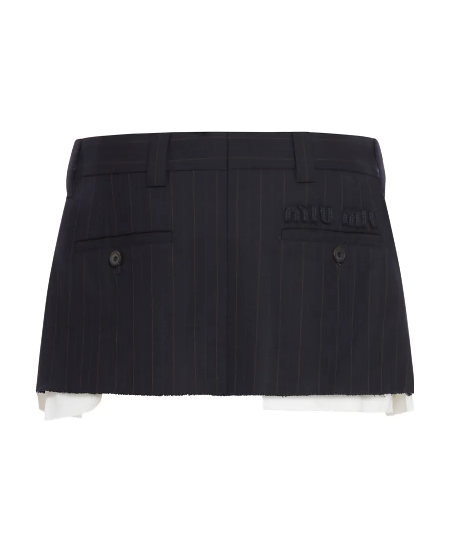 Miu Miu Striped Mini Skirt