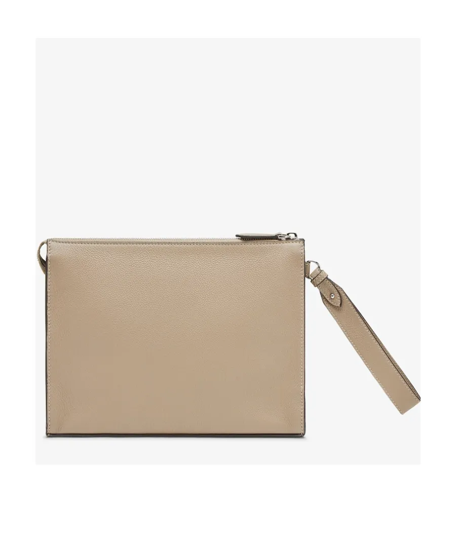 Fendi Logo Embossed Zipped Pouch