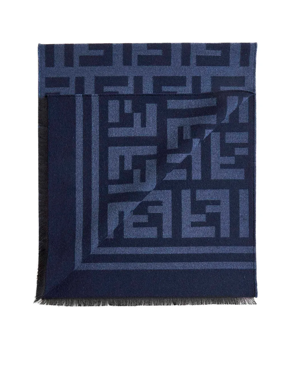 Fendi Ff Motif Frayed-Edge Scarf