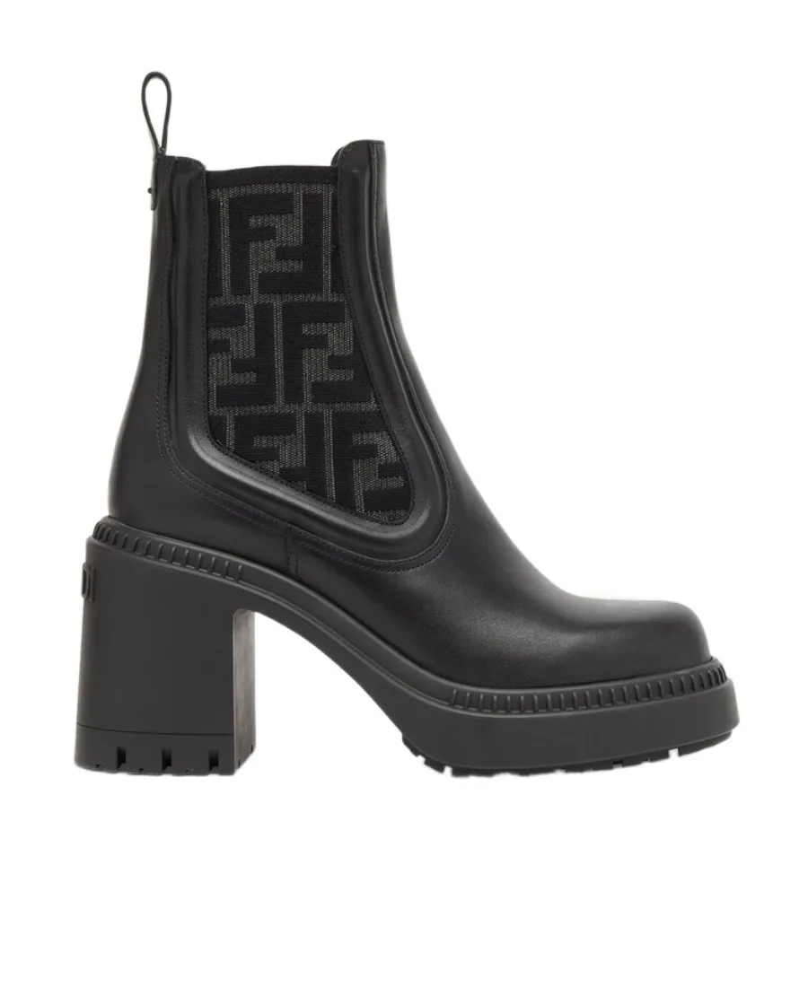 Fendi Logo Detailed Round-Toe Boots