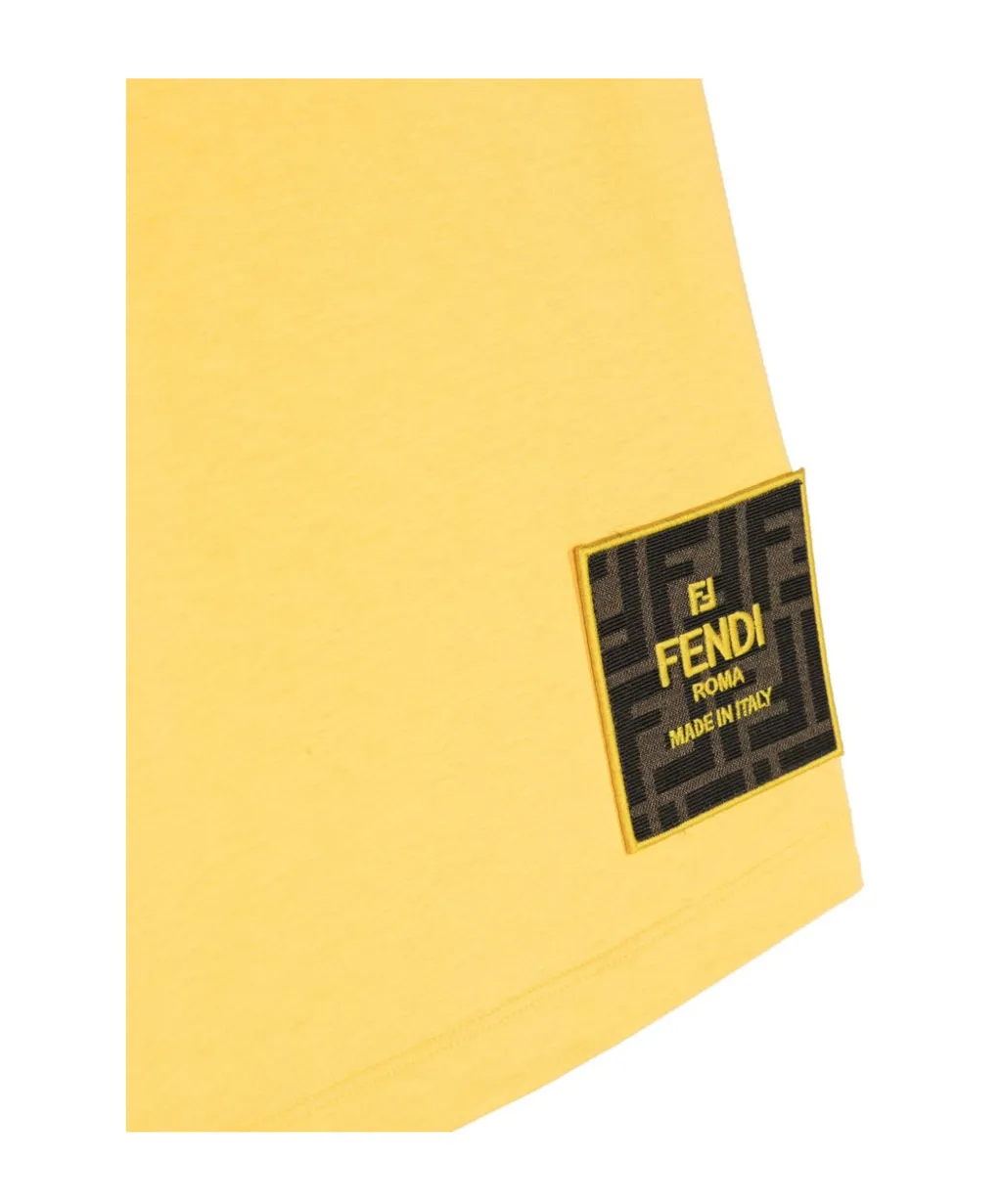 Fendi Kids Logo Embroidered Crewneck T-Shirt