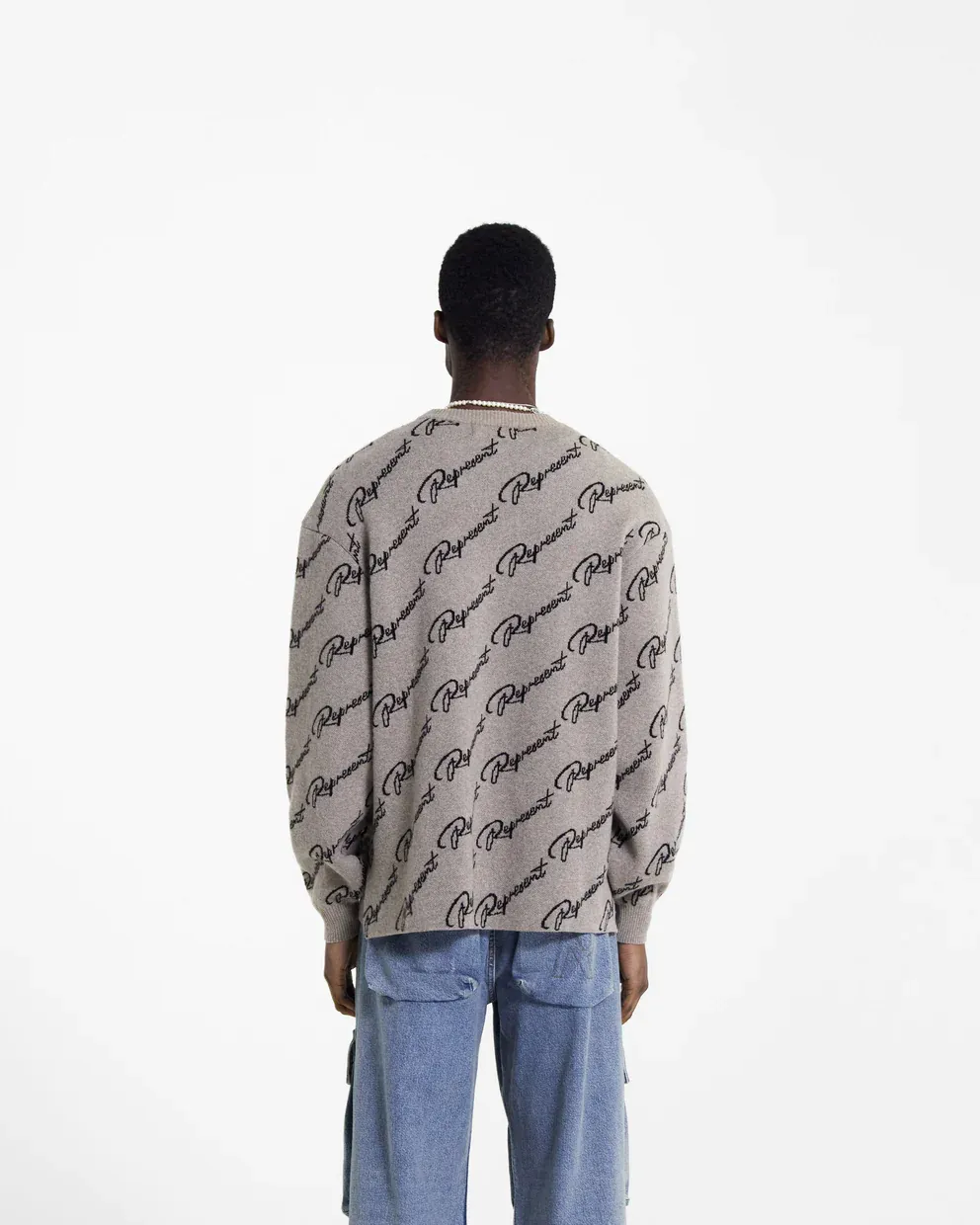 Long-Sleeved Jacquard Sweater With Round Neck