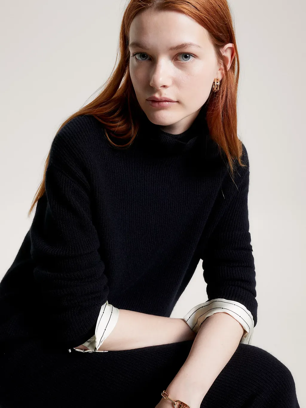 High-Necked Mid-Length Dress