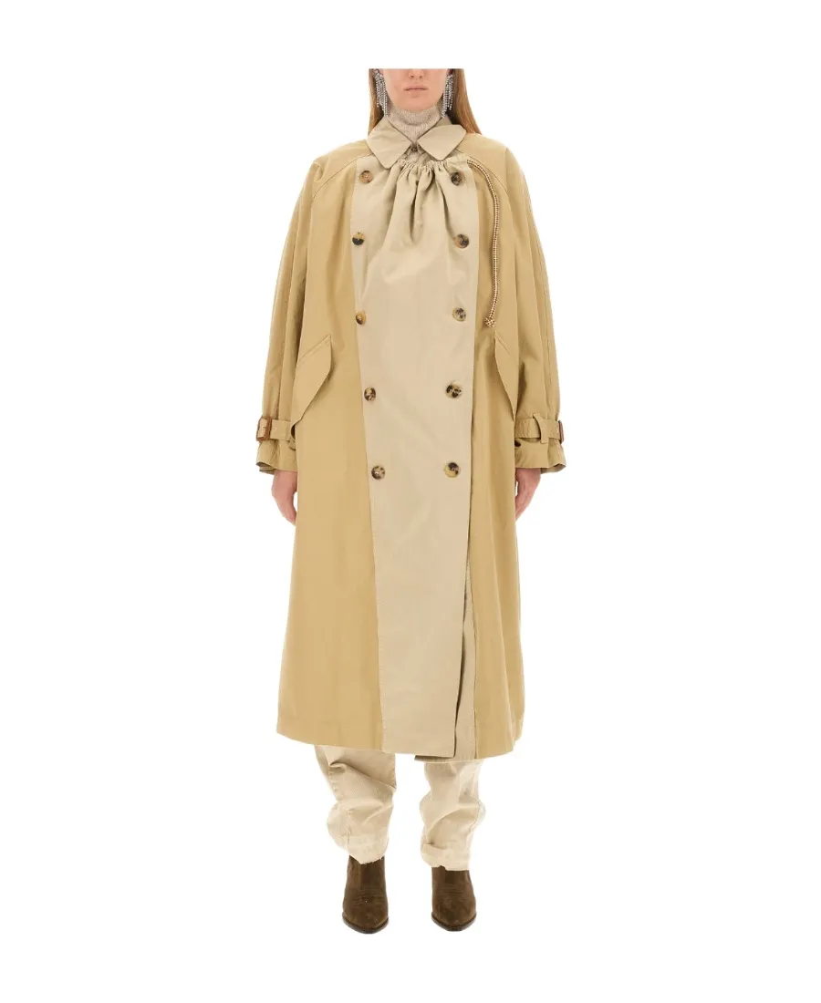 Isabel Marant Two-Toned Double-Breasted Trench Coat