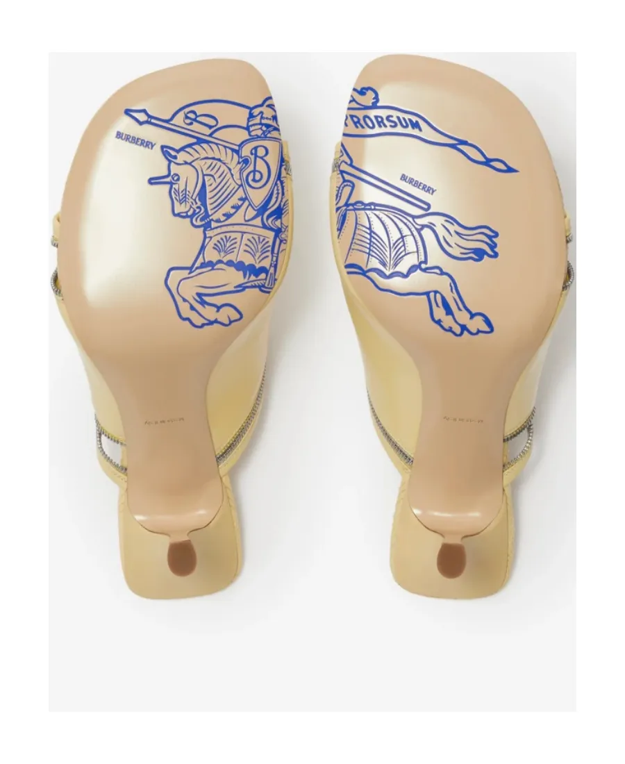 Burberry Peep Decorative-Zip Slip-On Sandals