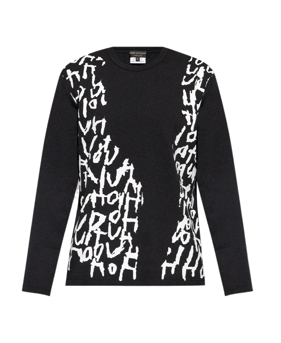 Script-Print Long-Sleeved Jumper