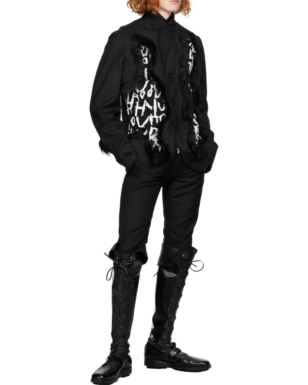 Script-Print Long-Sleeved Jumper