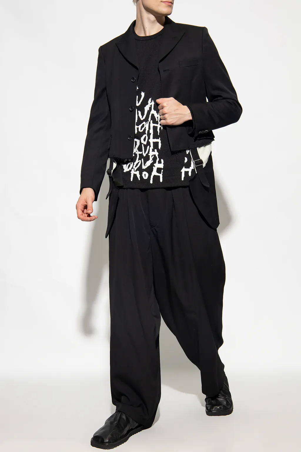 Script-Print Long-Sleeved Jumper