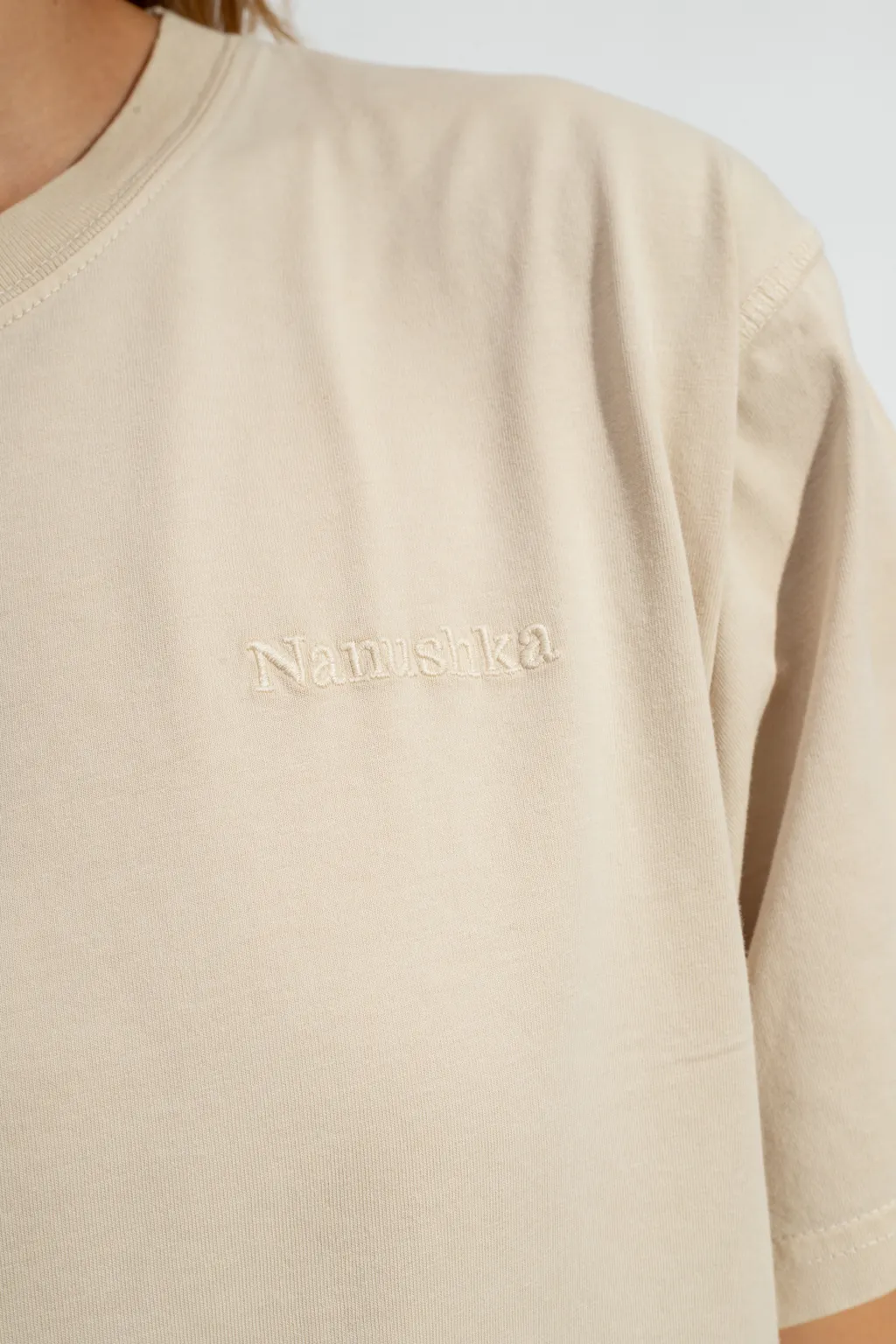 Nanushka Logo Embroidered Crewneck T-Shirt