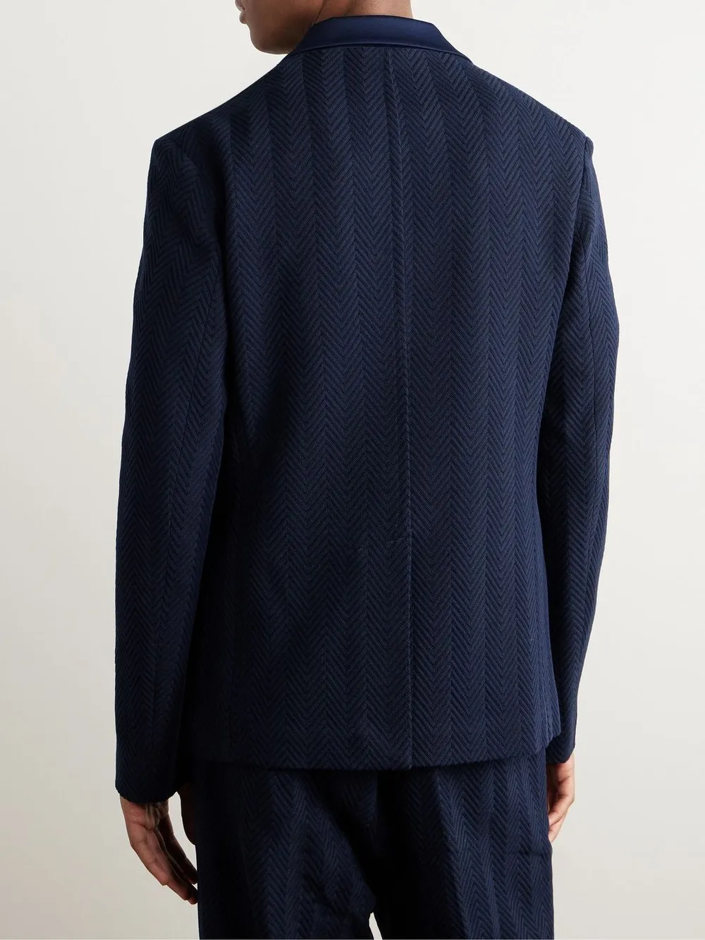 Single-Breasted Chevron Blazer