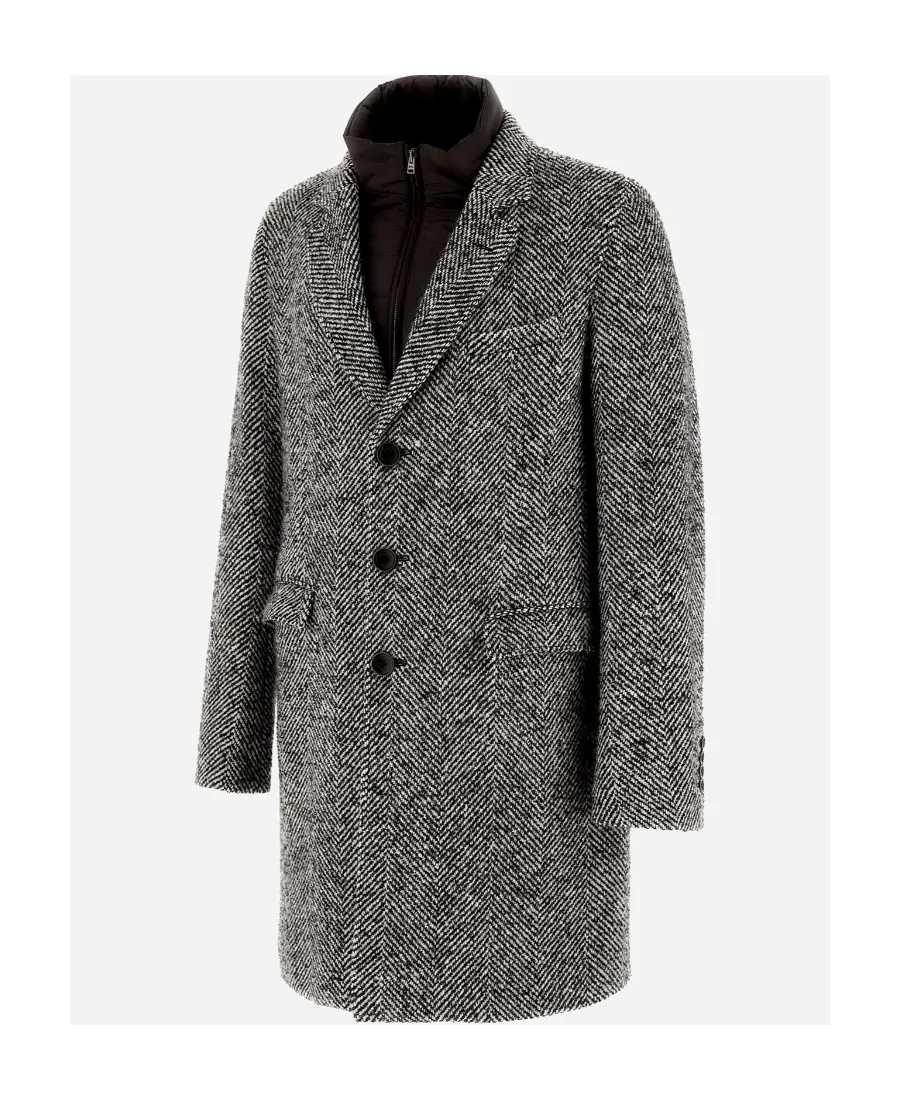 Single-Breasted Herringbone Coat