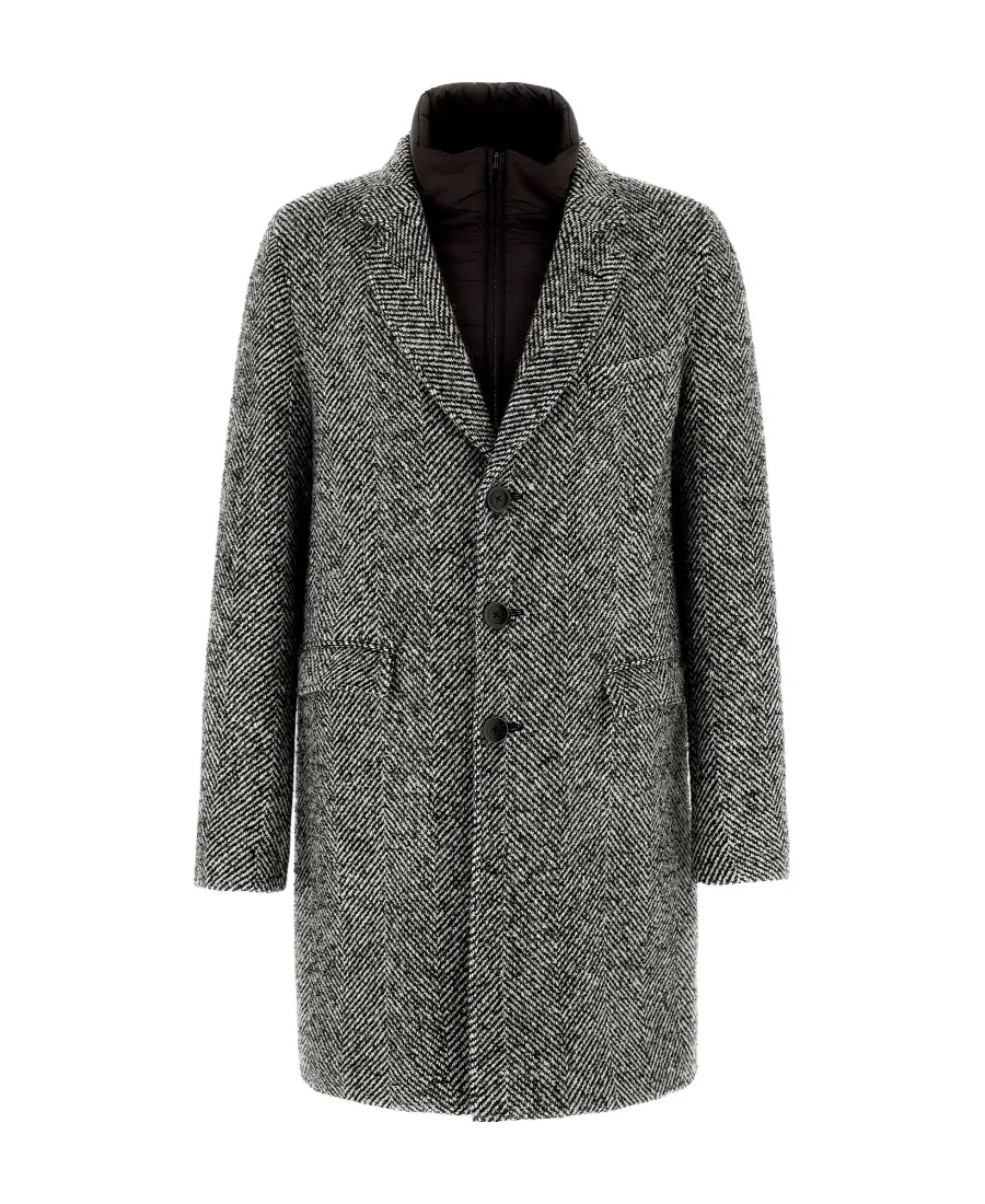 Single-Breasted Herringbone Coat