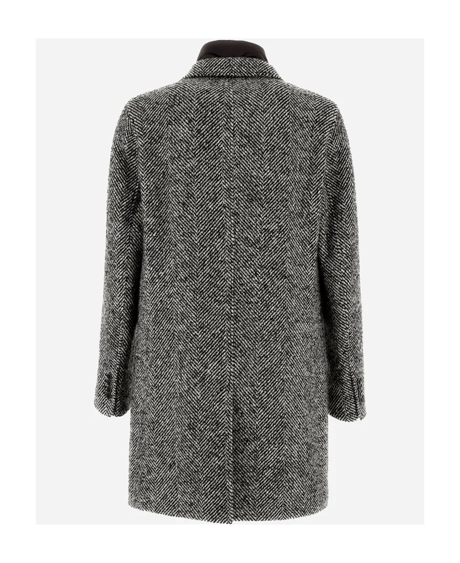 Single-Breasted Herringbone Coat