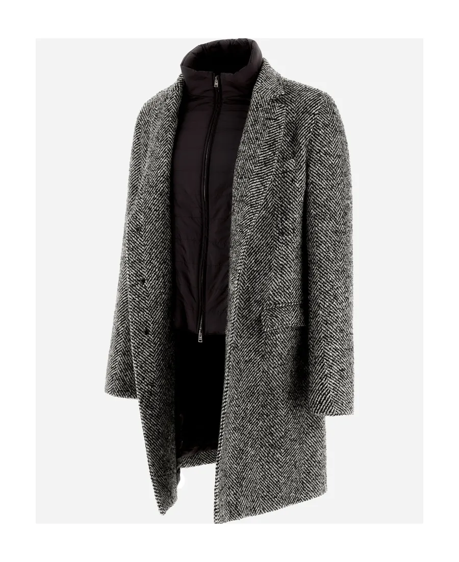 Single-Breasted Herringbone Coat