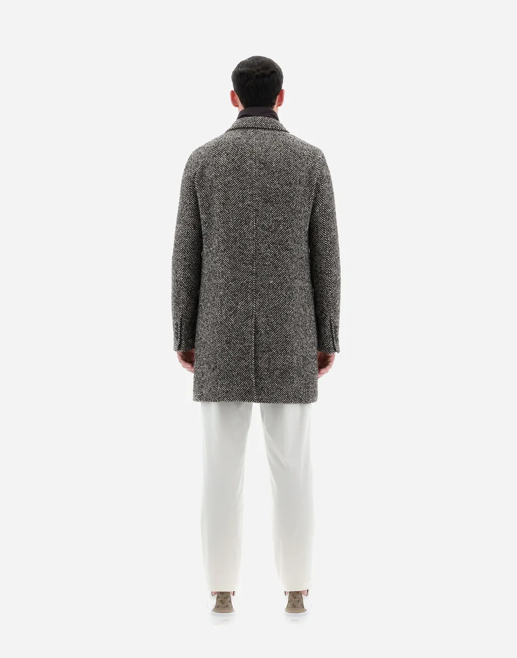Single-Breasted Herringbone Coat