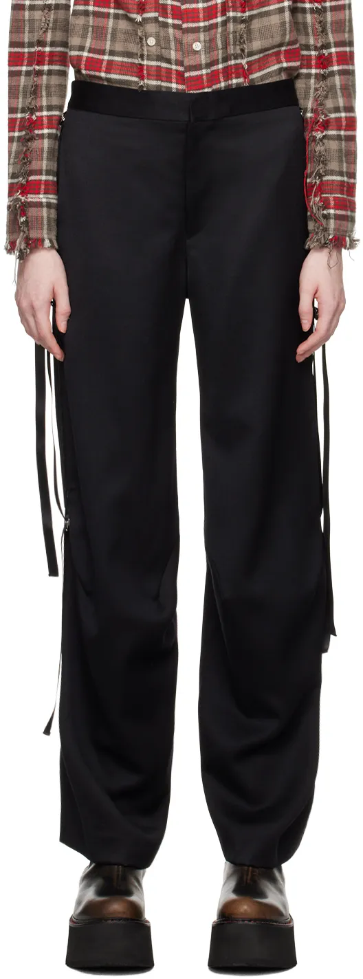 Strap-Detail Wool Cargo Trousers