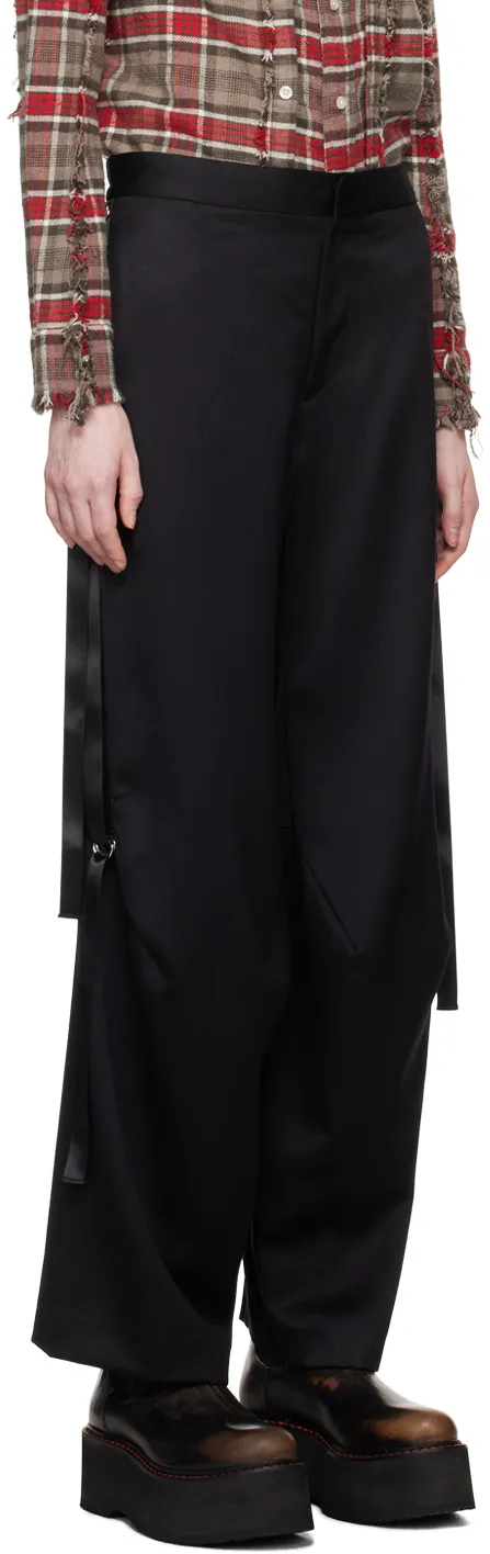 Strap-Detail Wool Cargo Trousers